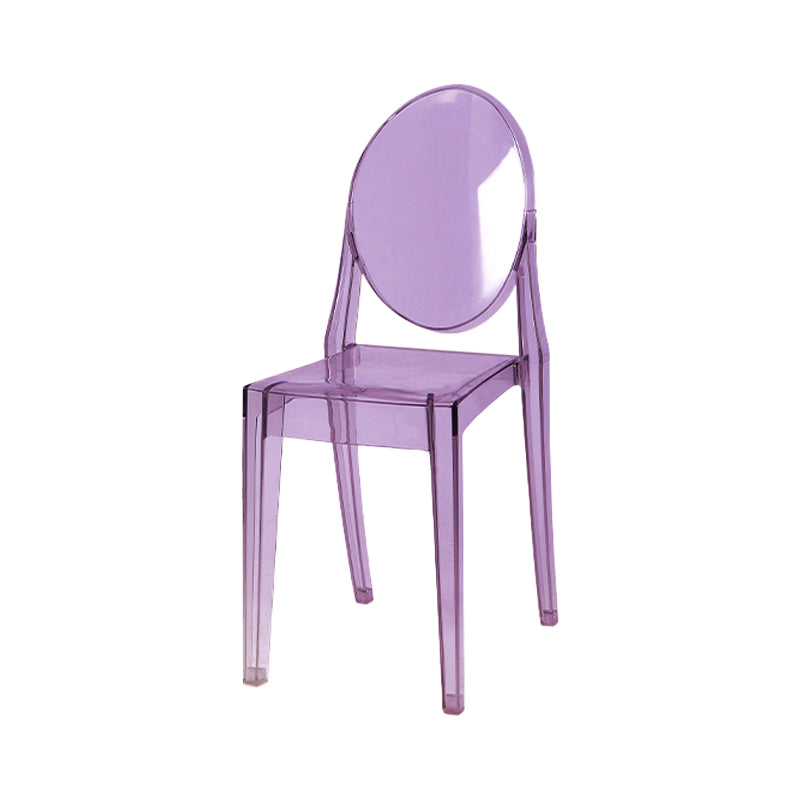 Scandinavian Style Plastic Chair Set Kitchen Dining Room Open Back Side Chairs