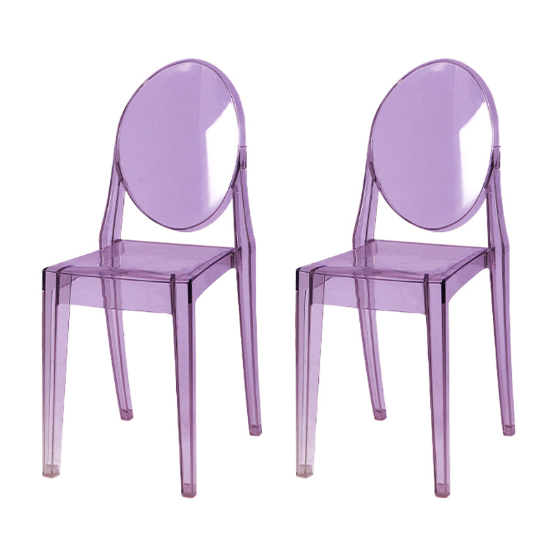 Scandinavian Style Plastic Chair Set Kitchen Dining Room Open Back Side Chairs