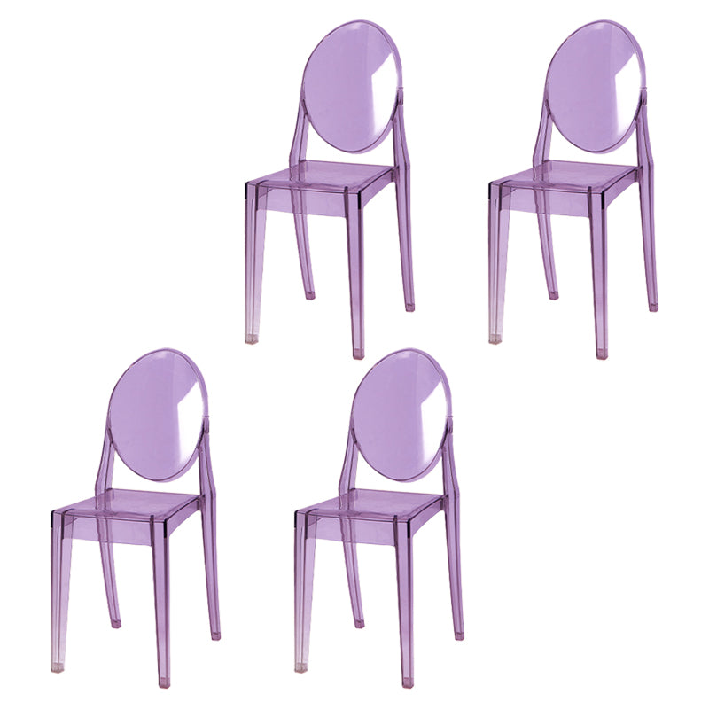Scandinavian Style Plastic Chair Set Kitchen Dining Room Open Back Side Chairs