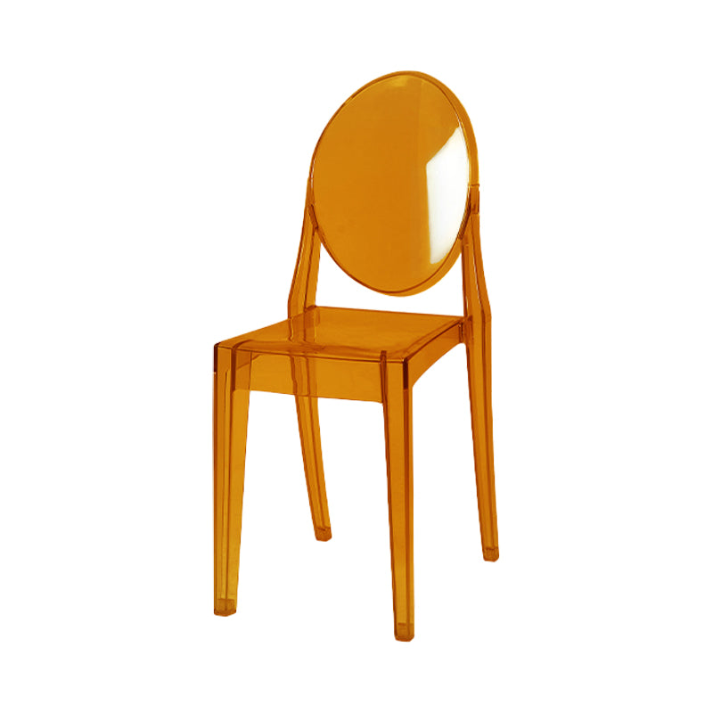 Scandinavian Style Plastic Chair Set Kitchen Dining Room Open Back Side Chairs