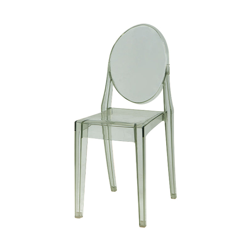 Scandinavian Style Plastic Chair Set Kitchen Dining Room Open Back Side Chairs