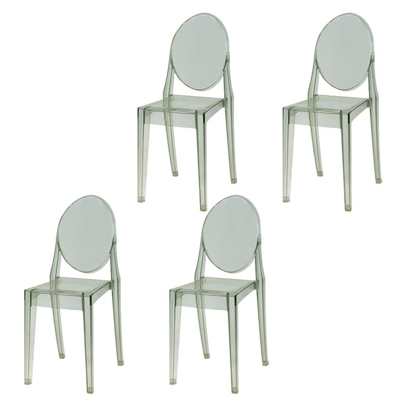 Scandinavian Style Plastic Chair Set Kitchen Dining Room Open Back Side Chairs