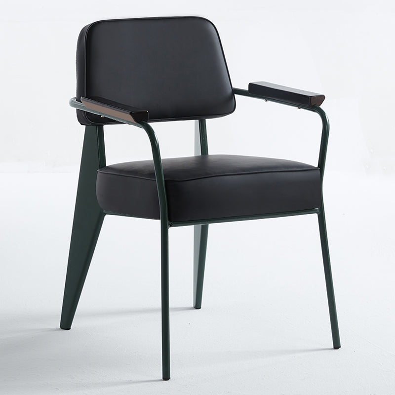 Scandinavian Home Arm Chair Open Back Metal Upholstered Dining Room Chair
