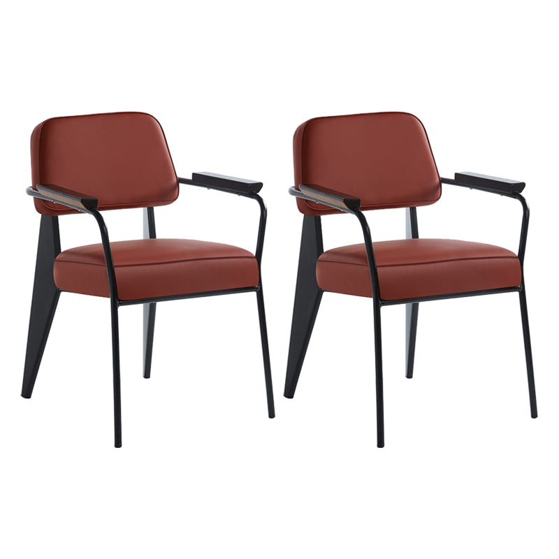 Scandinavian Home Arm Chair Open Back Metal Upholstered Dining Room Chair