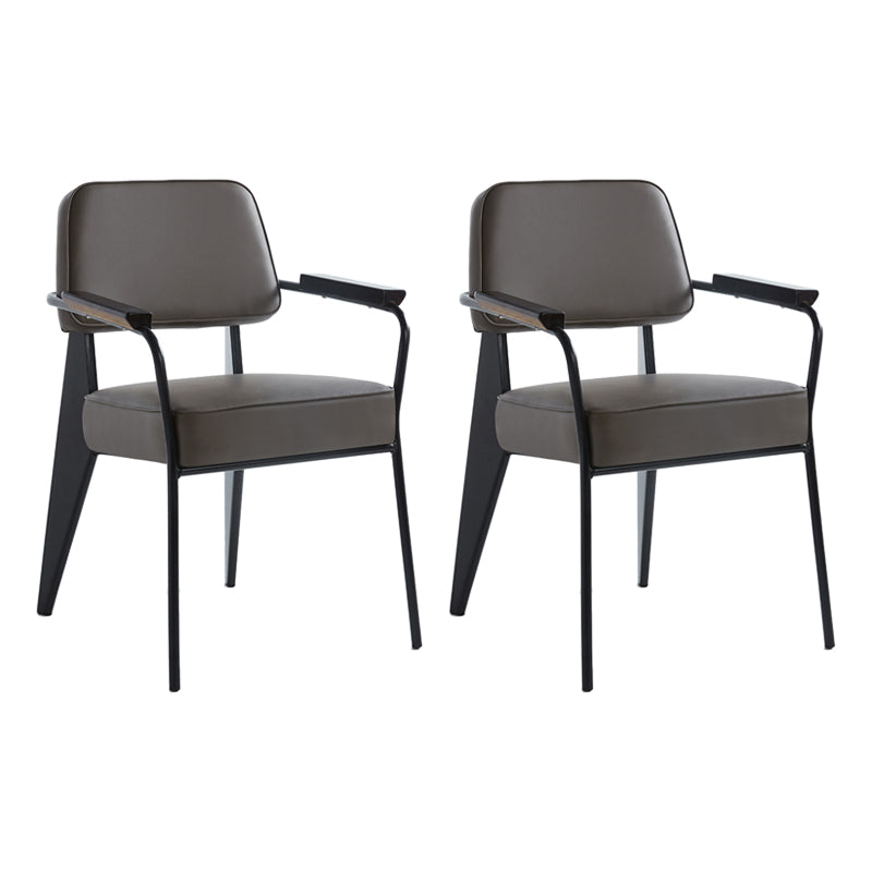 Scandinavian Home Arm Chair Open Back Metal Upholstered Dining Room Chair