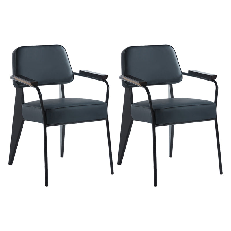 Scandinavian Home Arm Chair Open Back Metal Upholstered Dining Room Chair