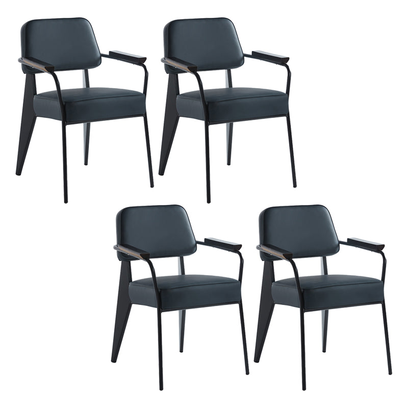 Scandinavian Home Arm Chair Open Back Metal Upholstered Dining Room Chair