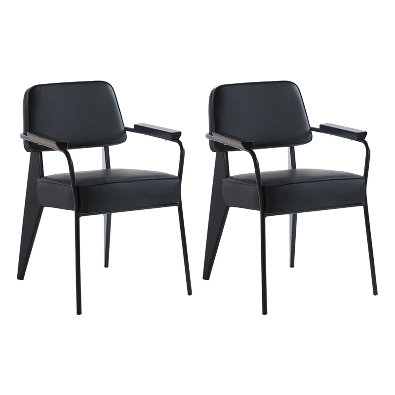 Scandinavian Home Arm Chair Open Back Metal Upholstered Dining Room Chair