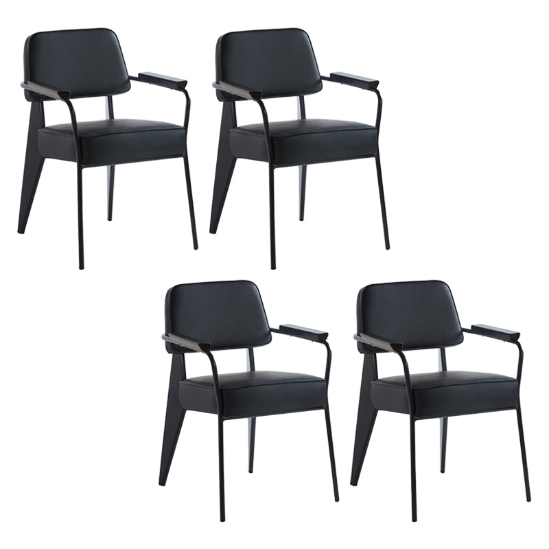 Scandinavian Home Arm Chair Open Back Metal Upholstered Dining Room Chair