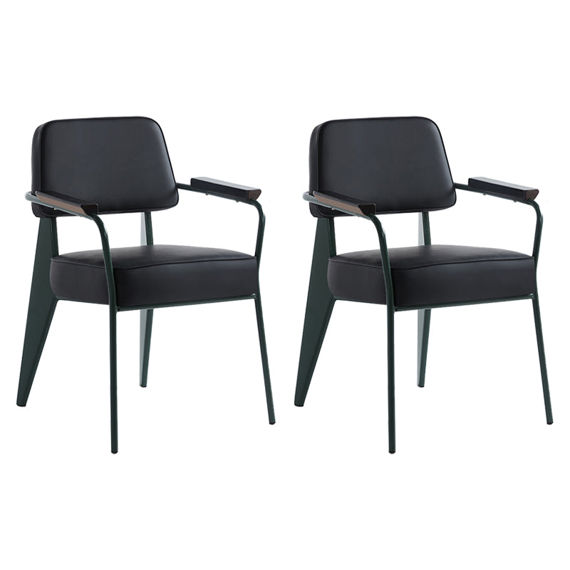 Scandinavian Home Arm Chair Open Back Metal Upholstered Dining Room Chair