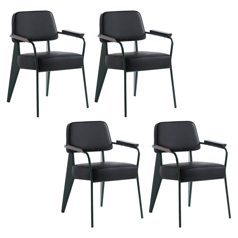 Scandinavian Home Arm Chair Open Back Metal Upholstered Dining Room Chair