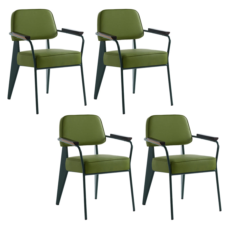 Scandinavian Home Arm Chair Open Back Metal Upholstered Dining Room Chair