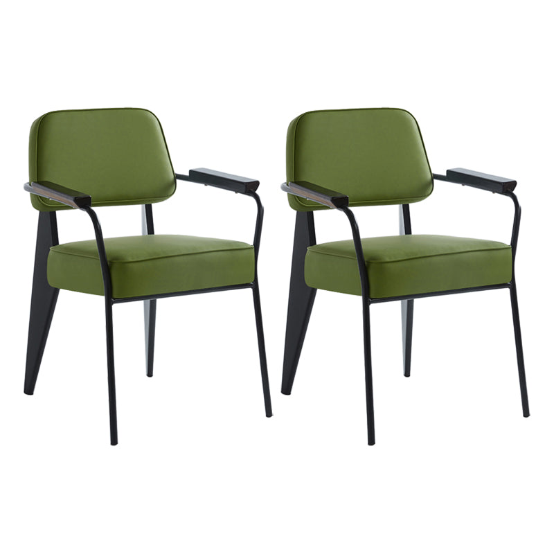 Scandinavian Home Arm Chair Open Back Metal Upholstered Dining Room Chair