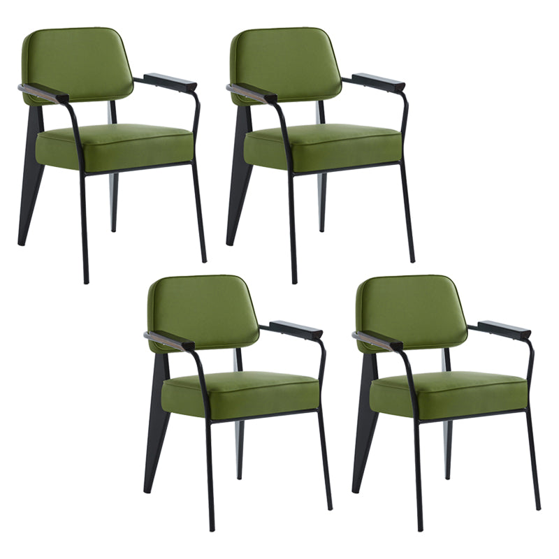 Scandinavian Home Arm Chair Open Back Metal Upholstered Dining Room Chair