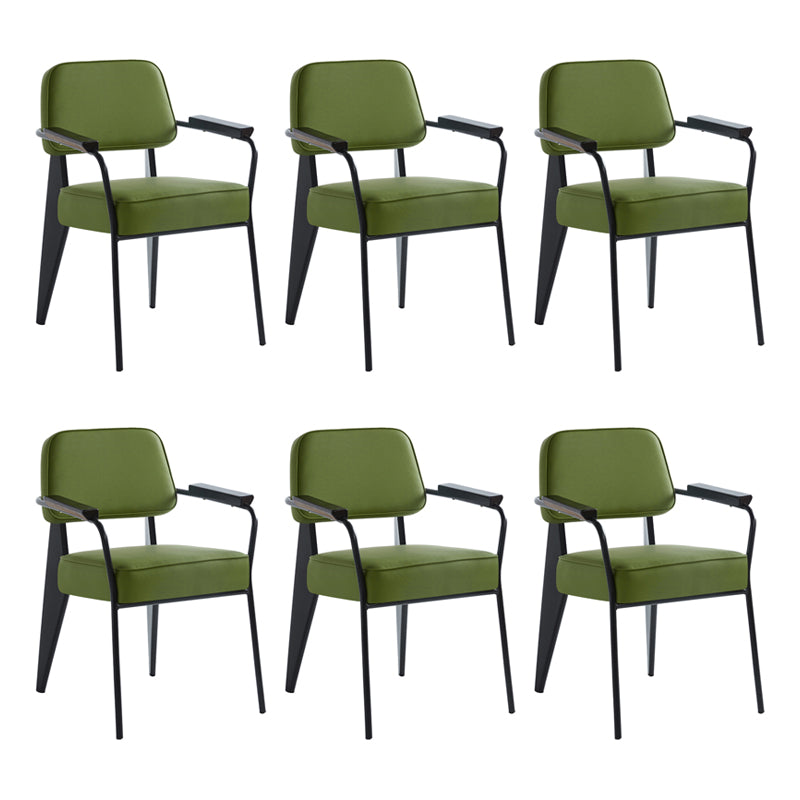 Scandinavian Home Arm Chair Open Back Metal Upholstered Dining Room Chair
