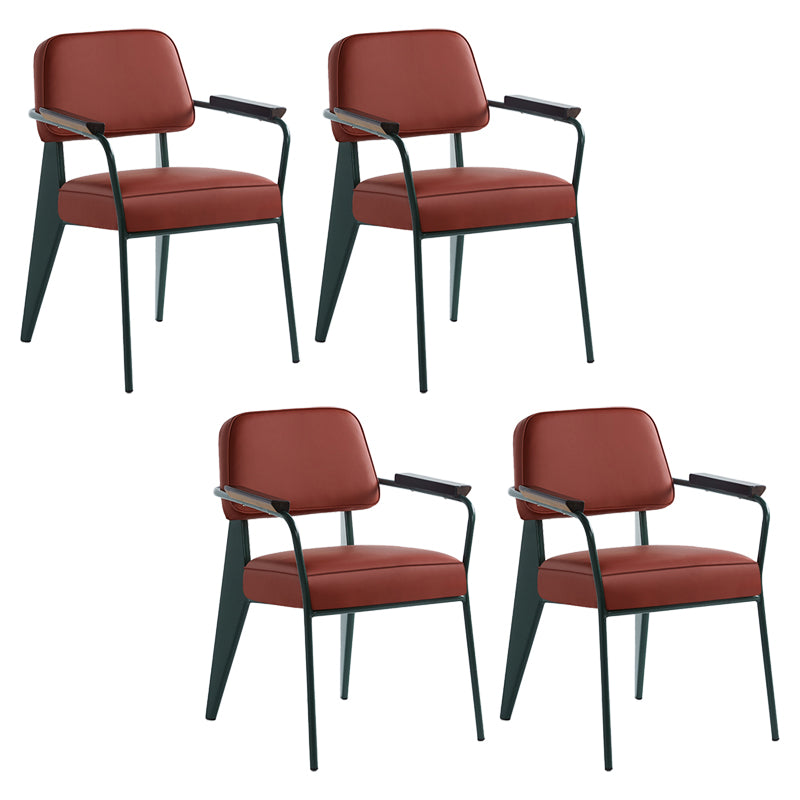 Scandinavian Home Arm Chair Open Back Metal Upholstered Dining Room Chair