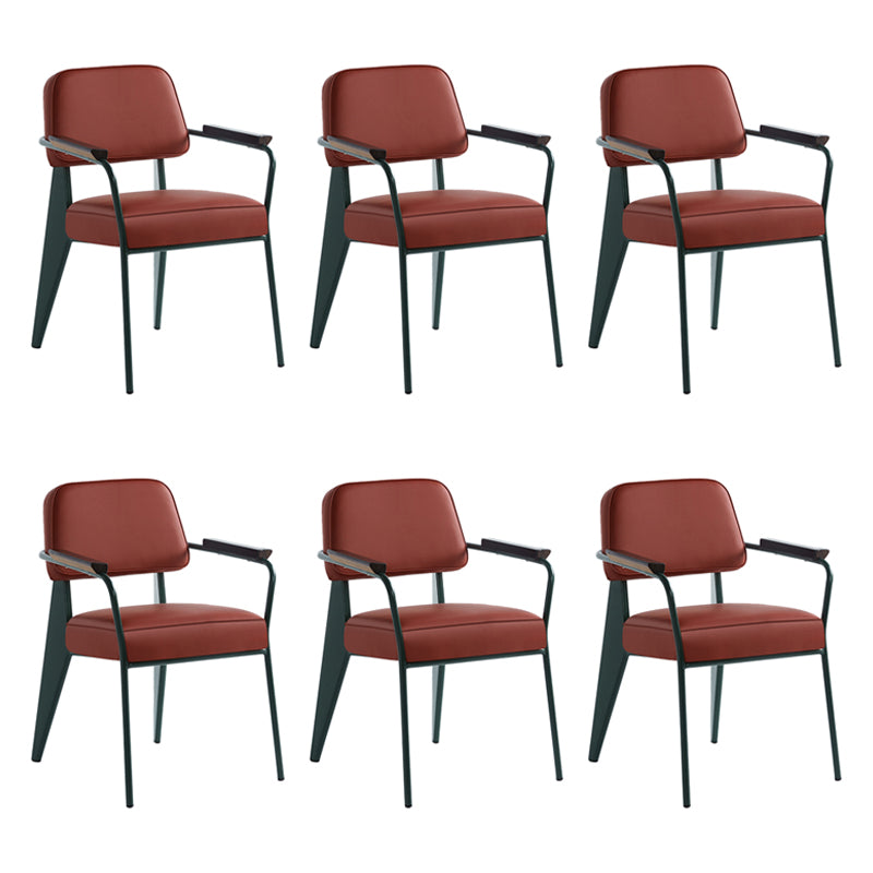 Scandinavian Home Arm Chair Open Back Metal Upholstered Dining Room Chair