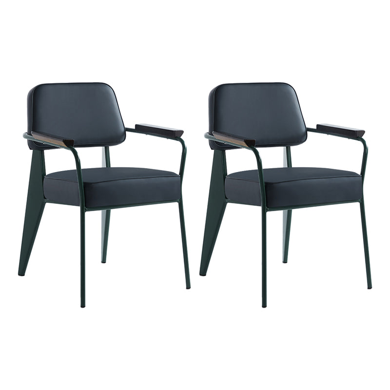Scandinavian Home Arm Chair Open Back Metal Upholstered Dining Room Chair