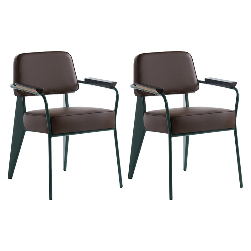 Scandinavian Home Arm Chair Open Back Metal Upholstered Dining Room Chair
