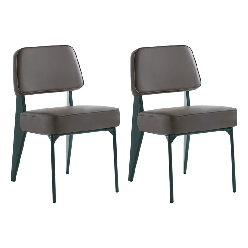 Chaise d'appoint scandinave à dossier ouvert, chaise de salle à manger rembourrée en métal