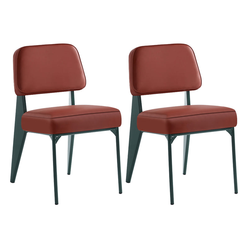 Chaise d'appoint scandinave à dossier ouvert, chaise de salle à manger rembourrée en métal