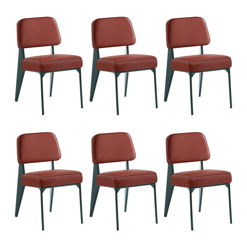 Chaise d'appoint scandinave à dossier ouvert, chaise de salle à manger rembourrée en métal
