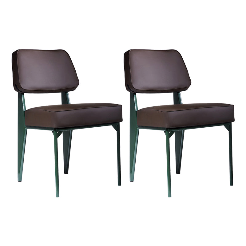 Chaise d'appoint scandinave à dossier ouvert, chaise de salle à manger rembourrée en métal