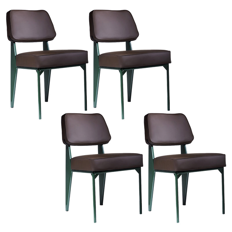 Chaise d'appoint scandinave à dossier ouvert, chaise de salle à manger rembourrée en métal