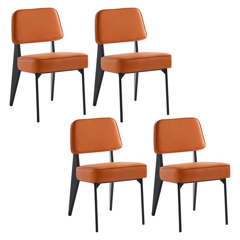 Chaise d'appoint scandinave à dossier ouvert, chaise de salle à manger rembourrée en métal