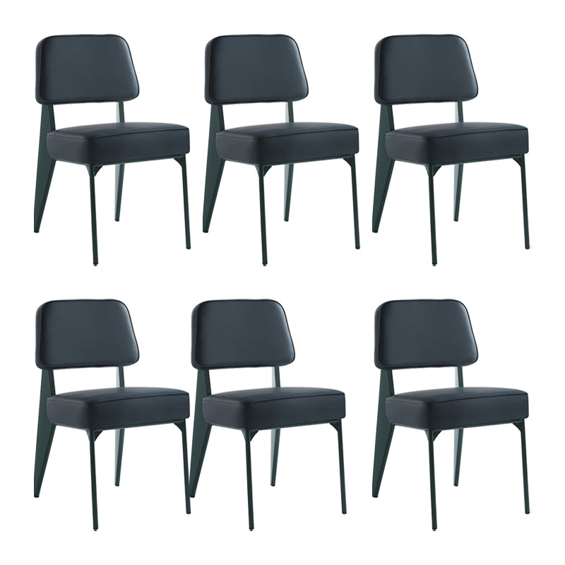 Chaise d'appoint scandinave à dossier ouvert, chaise de salle à manger rembourrée en métal