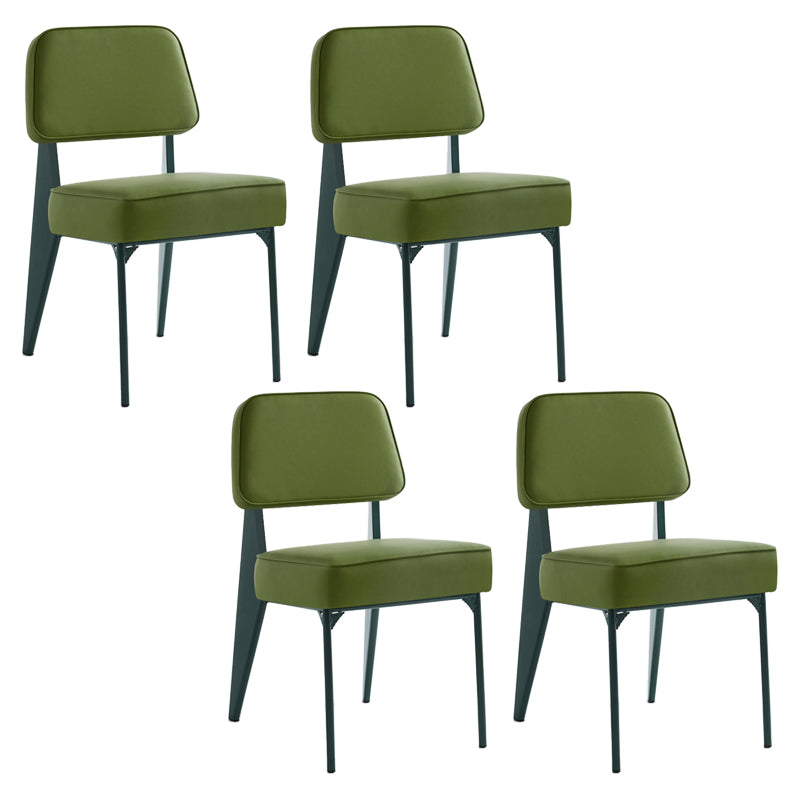 Chaise d'appoint scandinave à dossier ouvert, chaise de salle à manger rembourrée en métal