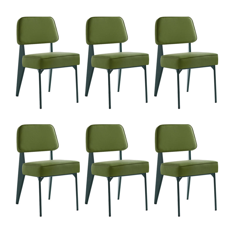 Chaise d'appoint scandinave à dossier ouvert, chaise de salle à manger rembourrée en métal