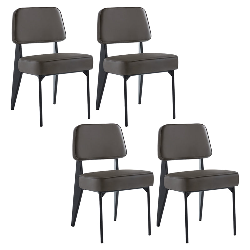 Chaise d'appoint scandinave à dossier ouvert, chaise de salle à manger rembourrée en métal