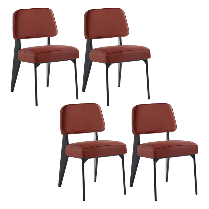 Chaise d'appoint scandinave à dossier ouvert, chaise de salle à manger rembourrée en métal