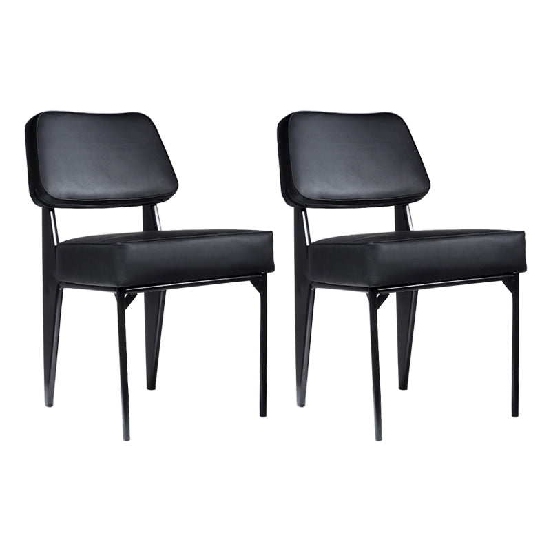 Chaise d'appoint scandinave à dossier ouvert, chaise de salle à manger rembourrée en métal