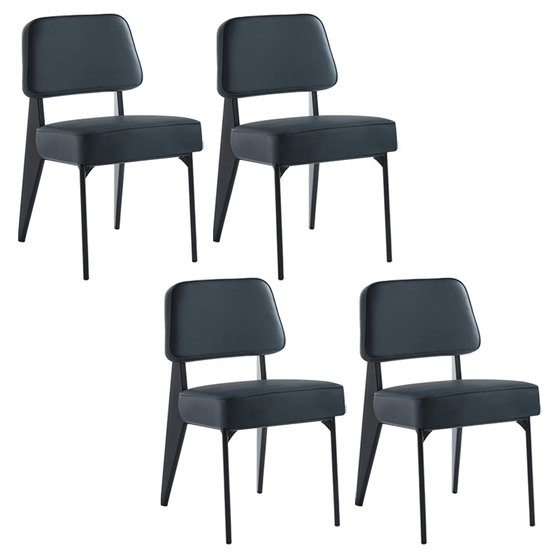 Chaise d'appoint scandinave à dossier ouvert, chaise de salle à manger rembourrée en métal