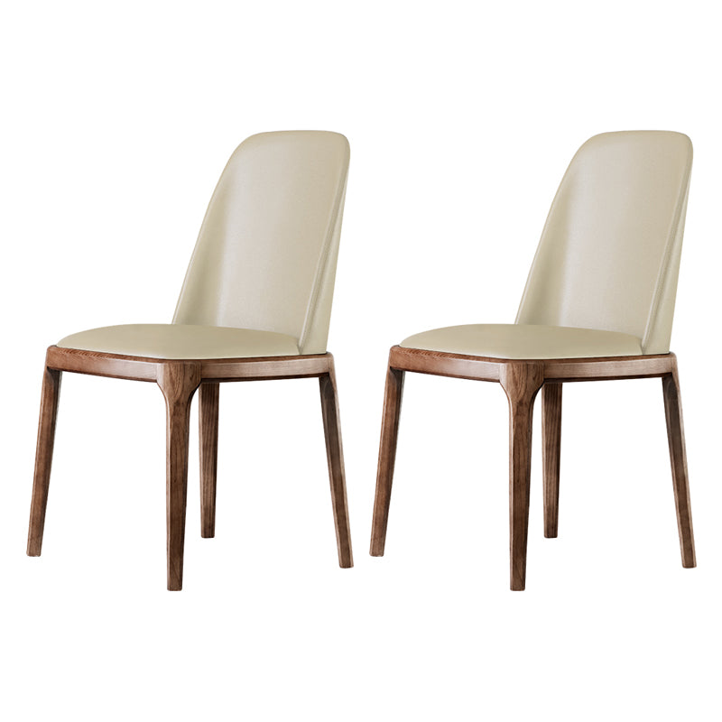Silla auxiliar de comedor de estilo moderno, silla sin brazos con patas de madera para cocina (juego de 2)