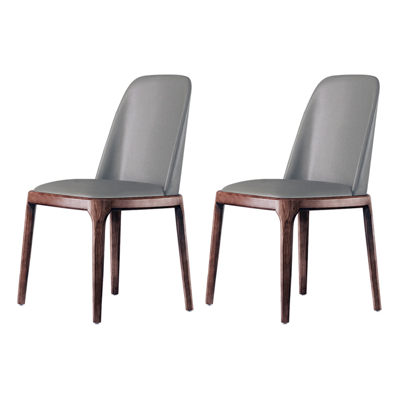 Silla auxiliar de comedor de estilo moderno, silla sin brazos con patas de madera para cocina (juego de 2)