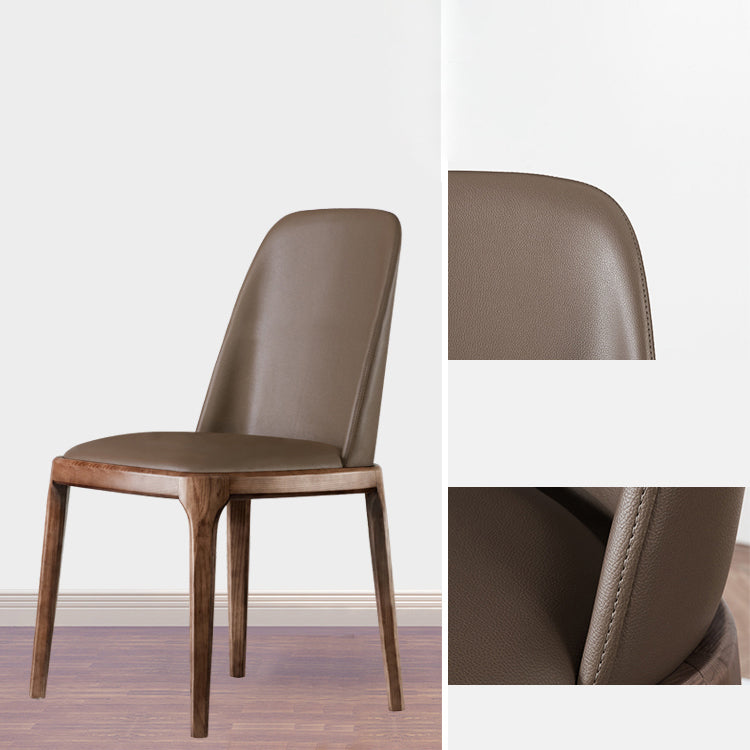Silla auxiliar de comedor de estilo moderno, silla sin brazos con patas de madera para cocina (juego de 2)