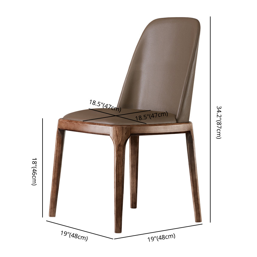 Silla auxiliar de comedor de estilo moderno, silla sin brazos con patas de madera para cocina (juego de 2)
