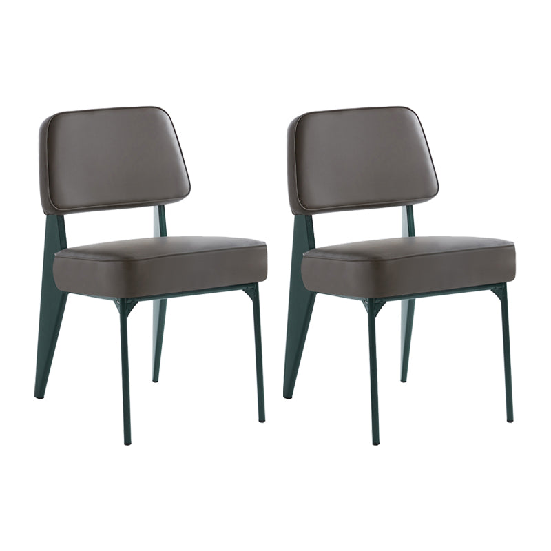 Chaise d'appoint scandinave à dossier ouvert, chaise de salle à manger rembourrée en métal