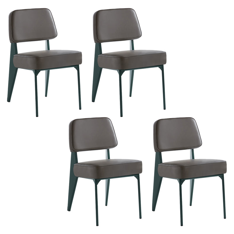 Chaise d'appoint scandinave à dossier ouvert, chaise de salle à manger rembourrée en métal