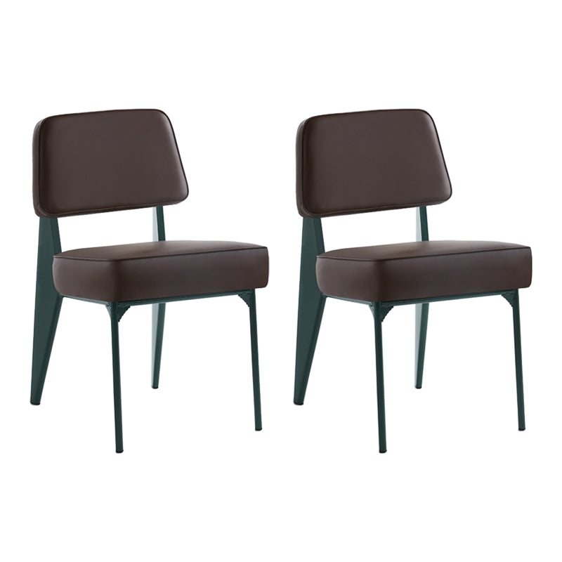 Chaise d'appoint scandinave à dossier ouvert, chaise de salle à manger rembourrée en métal