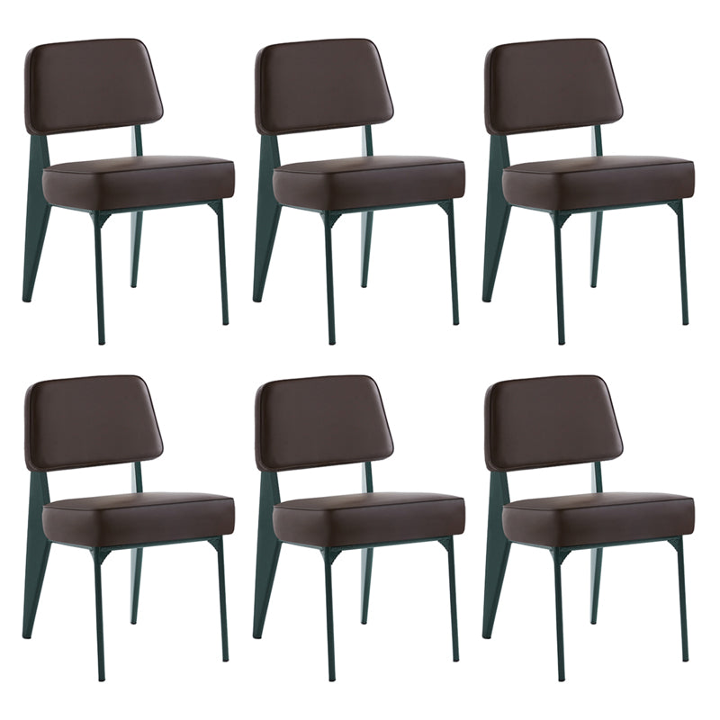 Chaise d'appoint scandinave à dossier ouvert, chaise de salle à manger rembourrée en métal