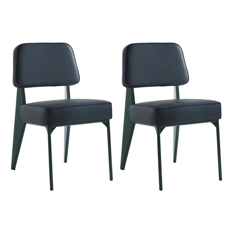 Chaise d'appoint scandinave à dossier ouvert, chaise de salle à manger rembourrée en métal