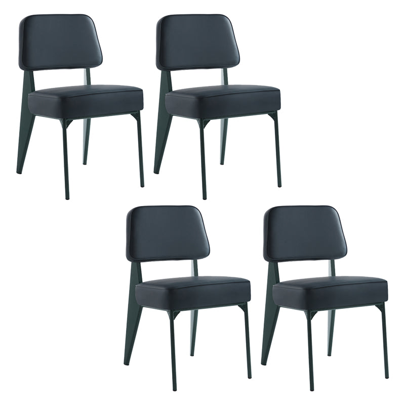 Chaise d'appoint scandinave à dossier ouvert, chaise de salle à manger rembourrée en métal