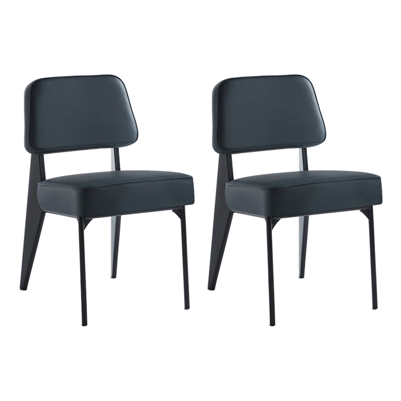 Chaise d'appoint scandinave à dossier ouvert, chaise de salle à manger rembourrée en métal