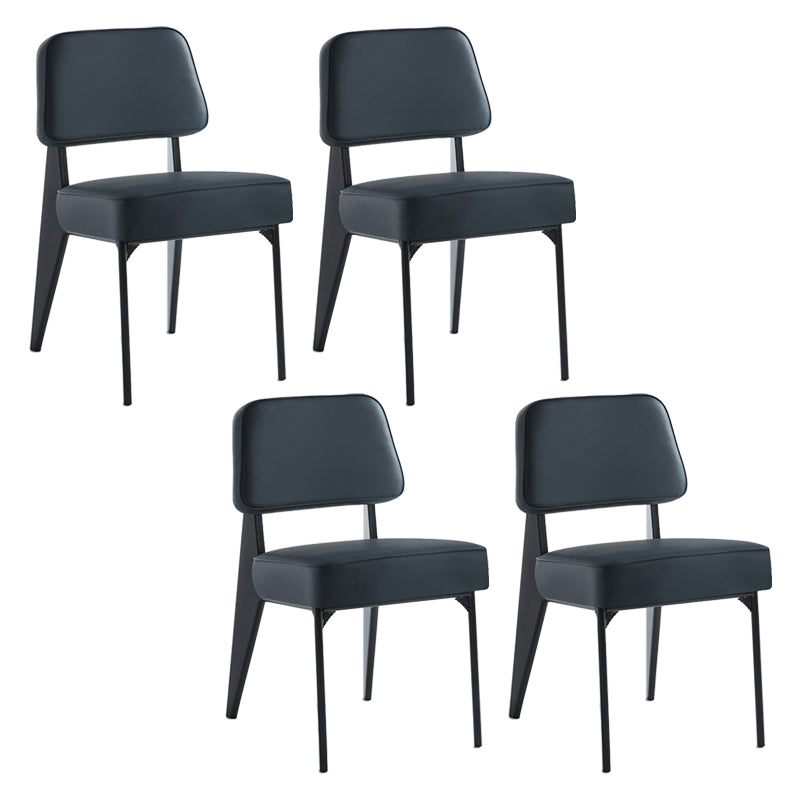 Chaise d'appoint scandinave à dossier ouvert, chaise de salle à manger rembourrée en métal