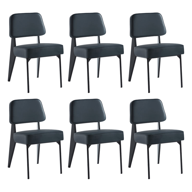 Chaise d'appoint scandinave à dossier ouvert, chaise de salle à manger rembourrée en métal
