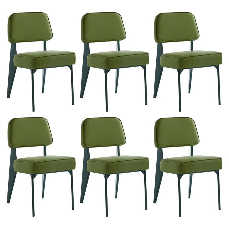 Chaise d'appoint scandinave à dossier ouvert, chaise de salle à manger rembourrée en métal